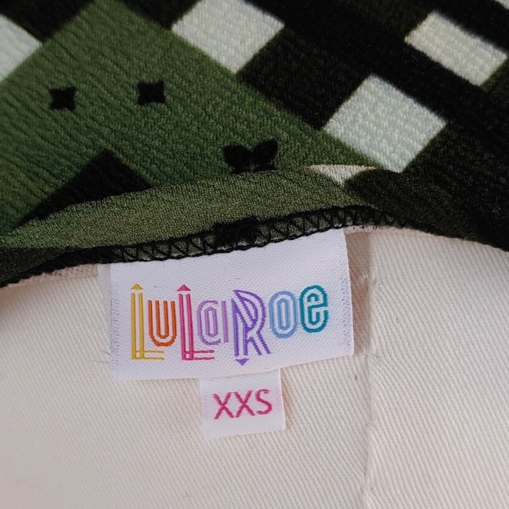LuLaRoe Nicole Maxi Dress Green Black White Geometric Print XXS New Classic - Picture 4 of 6